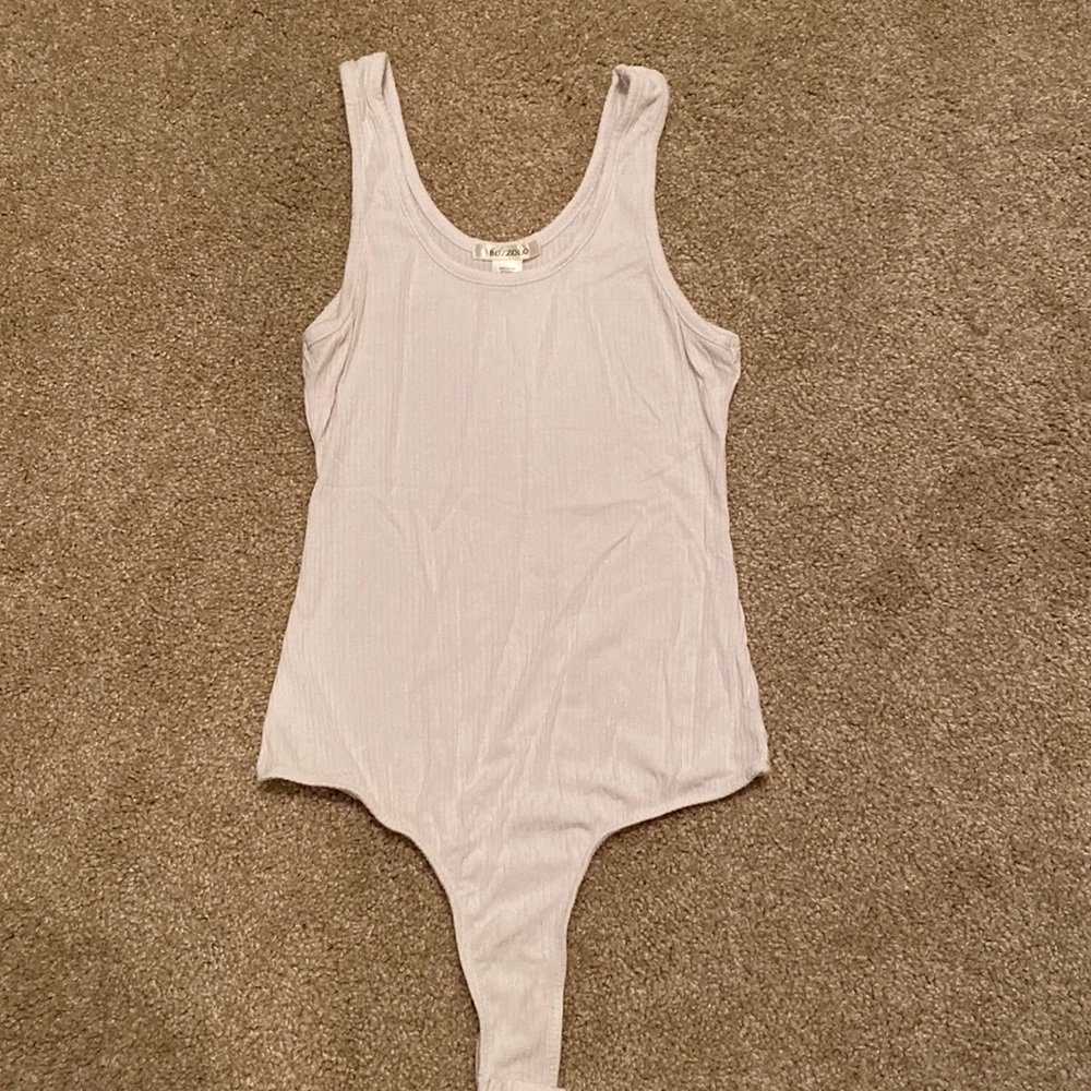 White Ribbed Bodysuit